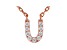White Cubic Zirconia 18K Rose Gold Over Sterling Silver U Necklace 0.01ctw
