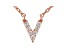 White Cubic Zirconia 18K Rose Gold Over Sterling Silver V Necklace 0.11ctw
