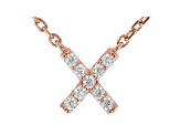 White Cubic Zirconia 18K Rose Gold Over Sterling Silver X Necklace 0.14ctw