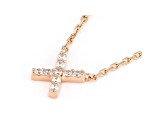 White Cubic Zirconia 18K Rose Gold Over Sterling Silver X Necklace 0.14ctw