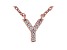 White Cubic Zirconia 18K Rose Gold Over Sterling Silver Y Necklace 0.08ctw