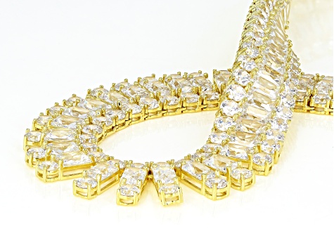 Cubic Zirconia 18k Yellow Gold Over Silver Necklace 208.50ctw