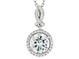 Cubic Zirconia Rhodium Over Sterling Silver Earrings, Ring And Pendant With Chain Set 11.42ctw
