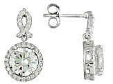 Cubic Zirconia Rhodium Over Sterling Silver Earrings, Ring And Pendant With Chain Set 11.42ctw