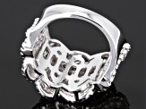 Cubic Zirconia Rhodium Over Sterling Silver Ring 2.37ctw