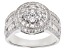 White Cubic Zirconia Rhodium Over Sterling Silver Ring 2.00ctw