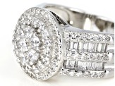 White Cubic Zirconia Rhodium Over Sterling Silver Ring 2.00ctw