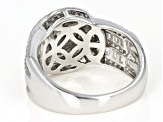 White Cubic Zirconia Rhodium Over Sterling Silver Ring 2.00ctw