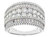 White Cubic Zirconia Rhodium Over Sterling Silver Ring 4.50ctw