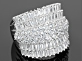 White Cubic Zirconia Rhodium Over Sterling Silver Ring 7.14ctw
