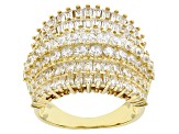 White Cubic Zirconia 18k Yellow Gold Over Sterling Silver Ring 7.14ctw