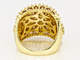 White Cubic Zirconia 18k Yellow Gold Over Sterling Silver Ring 7.14ctw