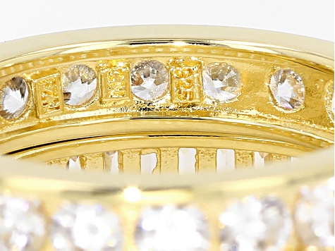White Cubic Zirconia 18k Yellow Gold Over Sterling Silver Rings Set Of 4 10.73ctw