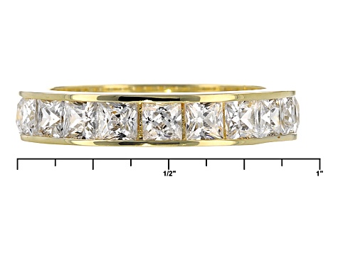 White Cubic Zirconia 18k Yellow Gold Over Sterling Silver Rings Set Of 4 10.73ctw