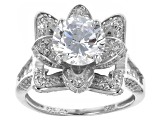 White Cubic Zirconia Sterling Silver Ring 5.68ctw