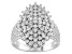 White Cubic Zirconia Rhodium Over Sterling Silver Ring 2.18ctw