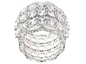 White Cubic Zirconia Rhodium Over Sterling Silver Ring 10.73ctw