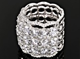 White Cubic Zirconia Rhodium Over Sterling Silver Ring 10.73ctw