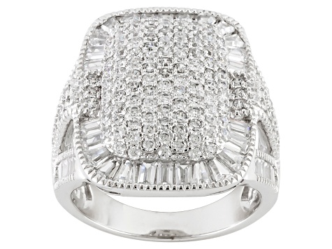 Cubic Zirconia Sterling Silver Ring 4.65ctw