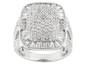 Cubic Zirconia Sterling Silver Ring 4.65ctw