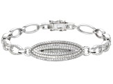 White Cubic Zirconia Rhodium Over Sterling Silver Bracelet 2.30ctw.