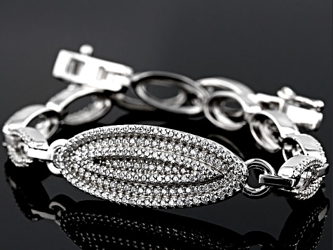 White Cubic Zirconia Rhodium Over Sterling Silver Bracelet 2.30ctw.