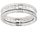 Cubic Zirconia Rhodium Over Sterling Silver Rings- Set Of 3 3.39ctw