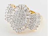 Cubic Zirconia 18k Yellow Gold Over Sterling Silver Ring 2.12ctw