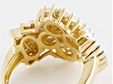 Cubic Zirconia 18k Yellow Gold Over Sterling Silver Ring 2.12ctw