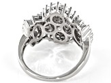 Cubic Zirconia Platinum Over Sterling Silver Ring 2.12ctw