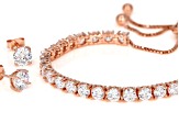 Cubic Zirconia 18K Rose Gold Over Sterling Silver Bracelet And Earrings Set 11.89ctw