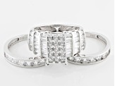 Cubic Zirconia Rhodium Over Sterling Silver Ring With Bands 5.17ctw