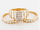 Cubic Zirconia 18k Yellow Gold Over Sterling Silver Ring With Bands 5.17ctw