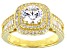 Cubic Zirconia 18K Yellow Gold Over Sterling Silver Ring 3.77ctw