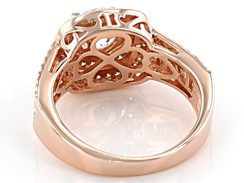 Cubic Zirconia 18K Rose Gold Over Sterling Silver Ring 3.77ctw