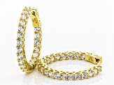 Cubic Zirconia 18k Yellow Gold Over Sterling Silver Hoop Earrings 4.00ctw