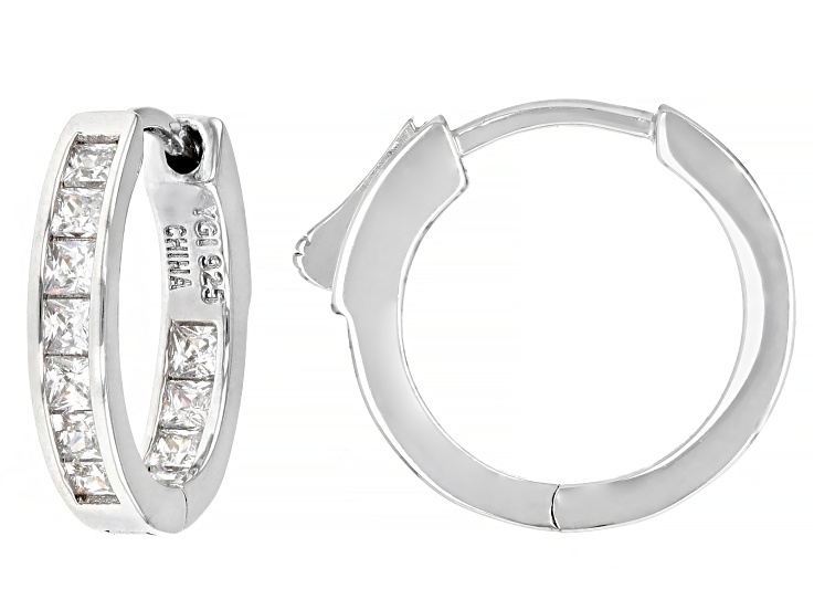 Cubic Zirconia Rhodium Over Sterling Silver Earrings 1.75ctw