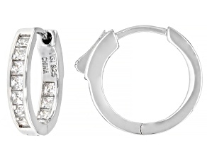 Cubic Zirconia Rhodium Over Sterling Silver Earrings 1.75ctw