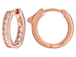 White Cubic Zirconia Princess Cut 18k Rose Gold Over Sterling Silver Earrings 1.75ctw
