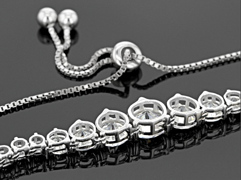 Cubic Zirconia Rhodium Over Sterling Silver Necklace And