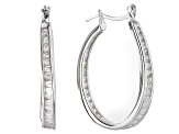 Cubic Zirconia Rhodium Over Sterling Silver Earrings 2.85ctw