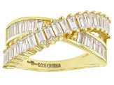 White Cubic Zirconia 18k Yellow Gold over Sterling Silver Ring 1.90ctw