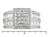 White Cubic Zirconia Rhodium Over Silver Ring With Band 4.33ctw