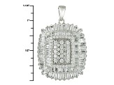 White Cubic Zirconia Rhodium Over Silver Pendant With Chain 3.92ctw