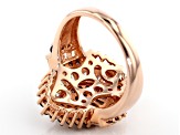 Brown And White Cubic Zirconia 18k Rose Gold Over Silver Ring 2.47ctw