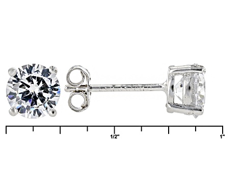 White Cubic Zirconia Rhodium Over Silver Ring And Earrings 5.71ctw