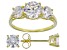 White Cubic Zirconia 18K Yellow Gold Over Silver Ring And Earrings 5.71ctw