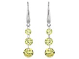 Blue/White/Yellow/Pink Cubic Zirconia Rhodium Over Silver Earrings 20.16ctw