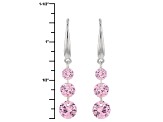 Blue/White/Yellow/Pink Cubic Zirconia Rhodium Over Silver Earrings 20.16ctw