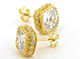 White Cubic Zirconia 18K Yellow Gold Over Sterling Silver Earrings 8.83ctw